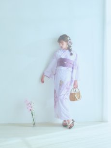 画像6: 【即日発送】アンティークパープルローズ浴衣 【浴衣3点セット 浴衣/帯/下駄】 [YMT] (6)