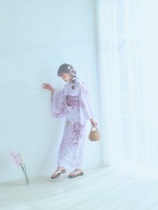 画像7: 【即日発送】アンティークパープルローズ浴衣 【浴衣3点セット 浴衣/帯/下駄】 [YMT] (7)