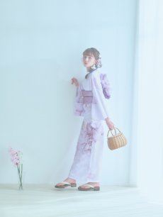 画像8: 【即日発送】アンティークパープルローズ浴衣 【浴衣3点セット 浴衣/帯/下駄】 [YMT] (8)