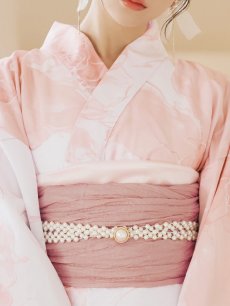 画像18: 【即日発送】ニュアンスピンクフラワー浴衣 【浴衣3点セット 浴衣/帯/下駄】 [YMT] (18)