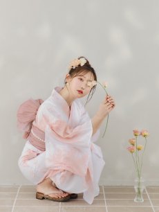 画像11: 【即日発送】ニュアンスピンクフラワー浴衣 【浴衣3点セット 浴衣/帯/下駄】 [YMT] (11)