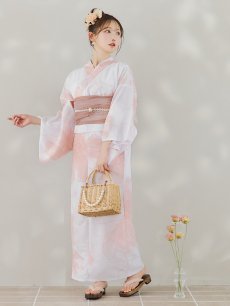 画像16: 【即日発送】ニュアンスピンクフラワー浴衣 【浴衣3点セット 浴衣/帯/下駄】 [YMT] (16)