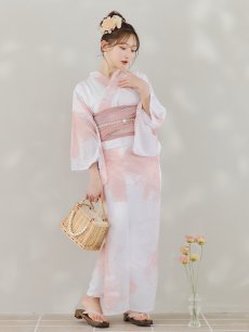 画像17: 【即日発送】ニュアンスピンクフラワー浴衣 【浴衣3点セット 浴衣/帯/下駄】 [YMT] (17)