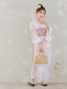 画像18: 【即日発送】ニュアンスピンクフラワー浴衣 【浴衣3点セット 浴衣/帯/下駄】 [YMT] (18)