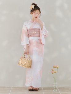 画像20: 【即日発送】ニュアンスピンクフラワー浴衣 【浴衣3点セット 浴衣/帯/下駄】 [YMT] (20)