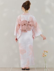 画像21: 【即日発送】ニュアンスピンクフラワー浴衣 【浴衣3点セット 浴衣/帯/下駄】 [YMT] (21)