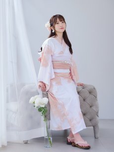 画像10: 【即日発送】ニュアンスピンクフラワー浴衣 【浴衣3点セット 浴衣/帯/下駄】 [YMT] (10)