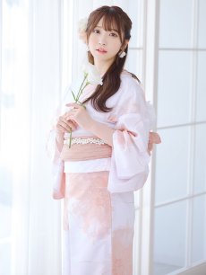 画像11: 【即日発送】ニュアンスピンクフラワー浴衣 【浴衣3点セット 浴衣/帯/下駄】 [YMT] (11)