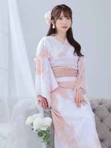 画像14: 【即日発送】ニュアンスピンクフラワー浴衣 【浴衣3点セット 浴衣/帯/下駄】 [YMT] (14)