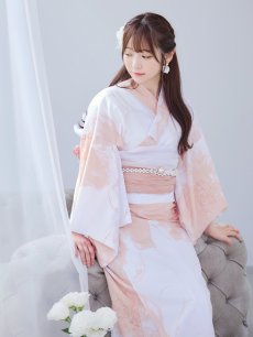 画像15: 【即日発送】ニュアンスピンクフラワー浴衣 【浴衣3点セット 浴衣/帯/下駄】 [YMT] (15)