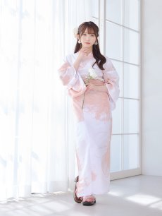 画像16: 【即日発送】ニュアンスピンクフラワー浴衣 【浴衣3点セット 浴衣/帯/下駄】 [YMT] (16)