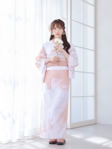 画像5: 【即日発送】ニュアンスピンクフラワー浴衣 【浴衣3点セット 浴衣/帯/下駄】 [YMT] (5)