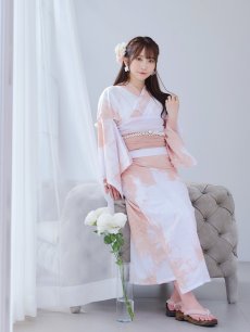 画像6: 【即日発送】ニュアンスピンクフラワー浴衣 【浴衣3点セット 浴衣/帯/下駄】 [YMT] (6)