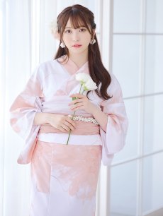 画像8: 【即日発送】ニュアンスピンクフラワー浴衣 【浴衣3点セット 浴衣/帯/下駄】 [YMT] (8)