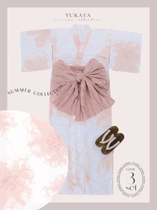 画像24: 【即日発送】ニュアンスピンクフラワー浴衣 【浴衣3点セット 浴衣/帯/下駄】 [YMT] (24)