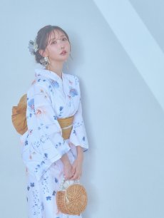 画像10: 【浴衣セール！】【即日発送】ニュアンスフローラル浴衣 【浴衣3点セット 浴衣/帯/下駄】 [YMT] (10)