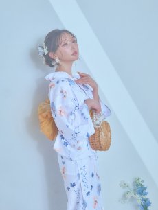画像12: 【浴衣セール！】【即日発送】ニュアンスフローラル浴衣 【浴衣3点セット 浴衣/帯/下駄】 [YMT] (12)
