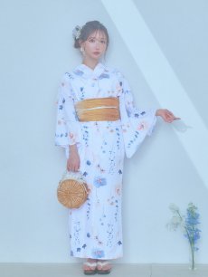 画像14: 【浴衣セール！】【即日発送】ニュアンスフローラル浴衣 【浴衣3点セット 浴衣/帯/下駄】 [YMT] (14)