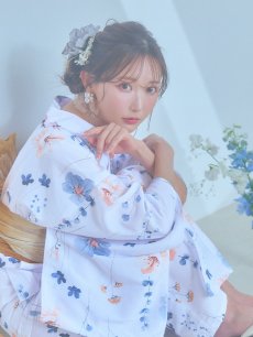 画像19: 【浴衣セール！】【即日発送】ニュアンスフローラル浴衣 【浴衣3点セット 浴衣/帯/下駄】 [YMT] (19)