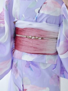 画像18: 【即日発送】【Riuコラボ】パープル地に咲く百合浴衣 【浴衣3点セット 浴衣/帯/下駄】 [YMT] (18)