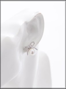画像4: 【ピアス】ビジューリボンパールピアス【Fサイズ/1カラー】[OF02] (4)