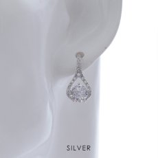 画像2: 【アクセサリー：ピアス】ドロップビジューシルバーピアス【Fサイズ/1カラー】[OF08] PI084 (2)