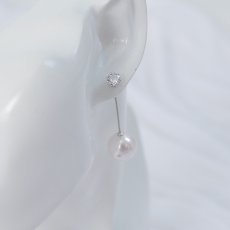 画像4: ビッグパールチェーンピアス【アクセサリー：ピアス】【Fサイズ/2カラー】[OF02] (4)