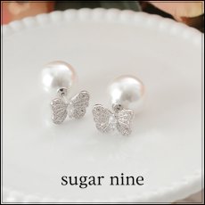 画像1: 【アクセサリー：ピアス】バタフライ大粒パールピアス【1カラー】[OF02] (1)