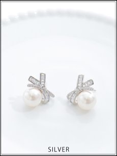 画像2: 【アクセサリー：ピアス】タイデザインパールピアス【Fサイズ/1カラー】[OF03] (2)