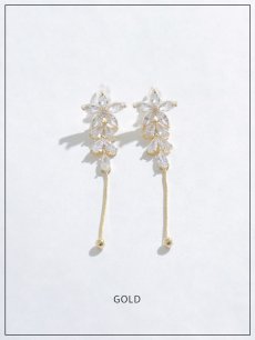 画像3: 【ピアス】フラワードロップビジューロングピアス【Fサイズ/2カラー】[OF02] (3)