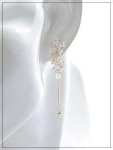 画像6: 【ピアス】フラワードロップビジューロングピアス【Fサイズ/2カラー】[OF02] (6)