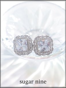 画像1: 【ピアス】スクエアストーンピアス【Fサイズ/1カラー】[OF02] (1)