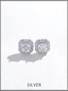 画像2: 【ピアス】スクエアストーンピアス【Fサイズ/1カラー】[OF02] (2)