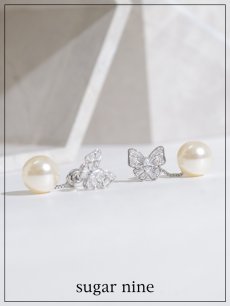 画像2: 【ピアス】バタフライパールビジューピアス【Fサイズ/1カラー】[OF02] (2)