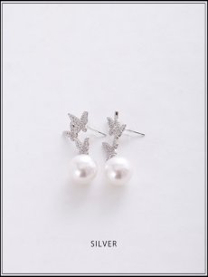画像2: 【ピアス】バタフライビジューパールピアス【Fサイズ/1カラー】[OF02]  (2)