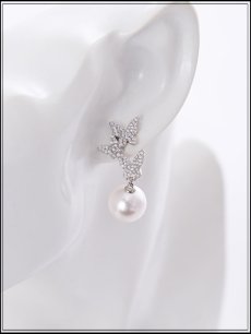 画像4: 【ピアス】バタフライビジューパールピアス【Fサイズ/1カラー】[OF02]  (4)