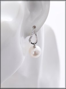 画像4: 【ピアス】ビジューラインパールフープピアス【Fサイズ/1カラー】[OF02] (4)