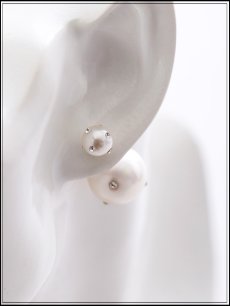 画像5: 【ピアス】ビジューダブルパールピアス【Fサイズ/1カラー】[OF02] (5)