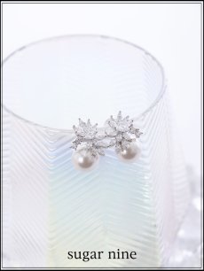 画像1: 【ピアス】フレアビジューパールピアス【Fサイズ/1カラー】[OF02] (1)