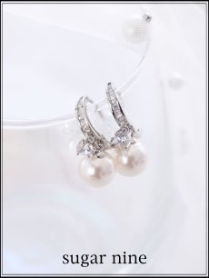 画像1: 【ピアス】パールビジューリングピアス【Fサイズ/1カラー】[OF02] (1)