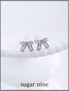 画像1: 【ピアス】リボンビジューピアス【Fサイズ/1カラー】[OF02] (1)