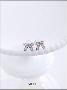 画像2: 【ピアス】リボンビジューピアス【Fサイズ/1カラー】[OF02] (2)