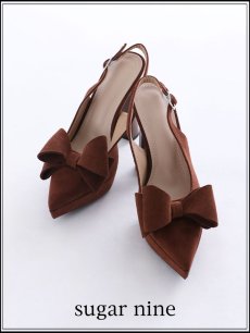 画像1: リボンベロアポインテッドトゥパンプス【35-40サイズ/1カラー】[OF02] (1)