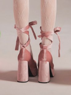 画像3: 【即日発送】1color/ 10cmヒール/ リボンモチーフ/ ハイヒール / パンプス/厚底 [OF03] (3)