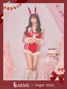 画像1: 【即日発送】セットアップバニーサンタ【sugar nine サンタコス 8点セット】【S-Lサイズ/2カラー】[OF04] (1)