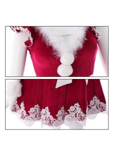 画像24: 【即日発送】【sugar nine サンタコス 5点セット】【S-XLサイズ/2カラー】フレアスリーブ刺繍レースフレアサンタ[OF04] (24)