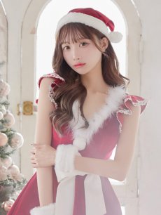 画像17: 【即日発送】【sugar nine サンタコス 5点セット】【S-XLサイズ/2カラー】フレアスリーブ刺繍レースフレアサンタ[OF04] (17)