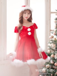 画像31: 【即日発送】【サンタコス 5点セット】【S-XLサイズ/3カラー】ポンチョ付きフレアサンタコスプレ[OF04] (31)