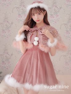 画像2: 【即日発送】【サンタコス 5点セット】【S-XLサイズ/3カラー】ポンチョ付きフレアサンタコスプレ[OF04] (2)