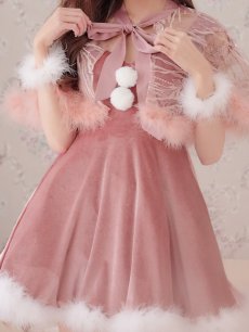 画像4: 【即日発送】【sugar nine サンタコス 5点セット】【S-XLサイズ/3カラー】ポンチョ付きフレアサンタコスプレ[OF04] (4)